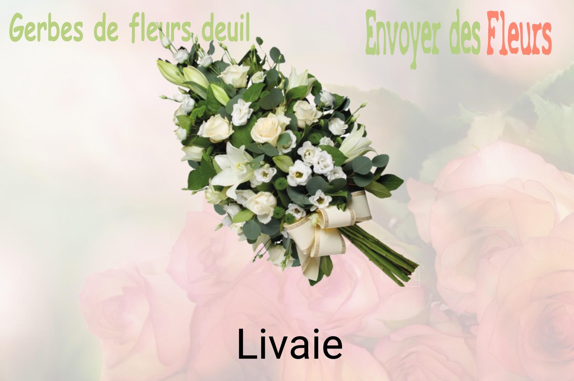 Gerbe de fleurs de deuil livrée à Livaie